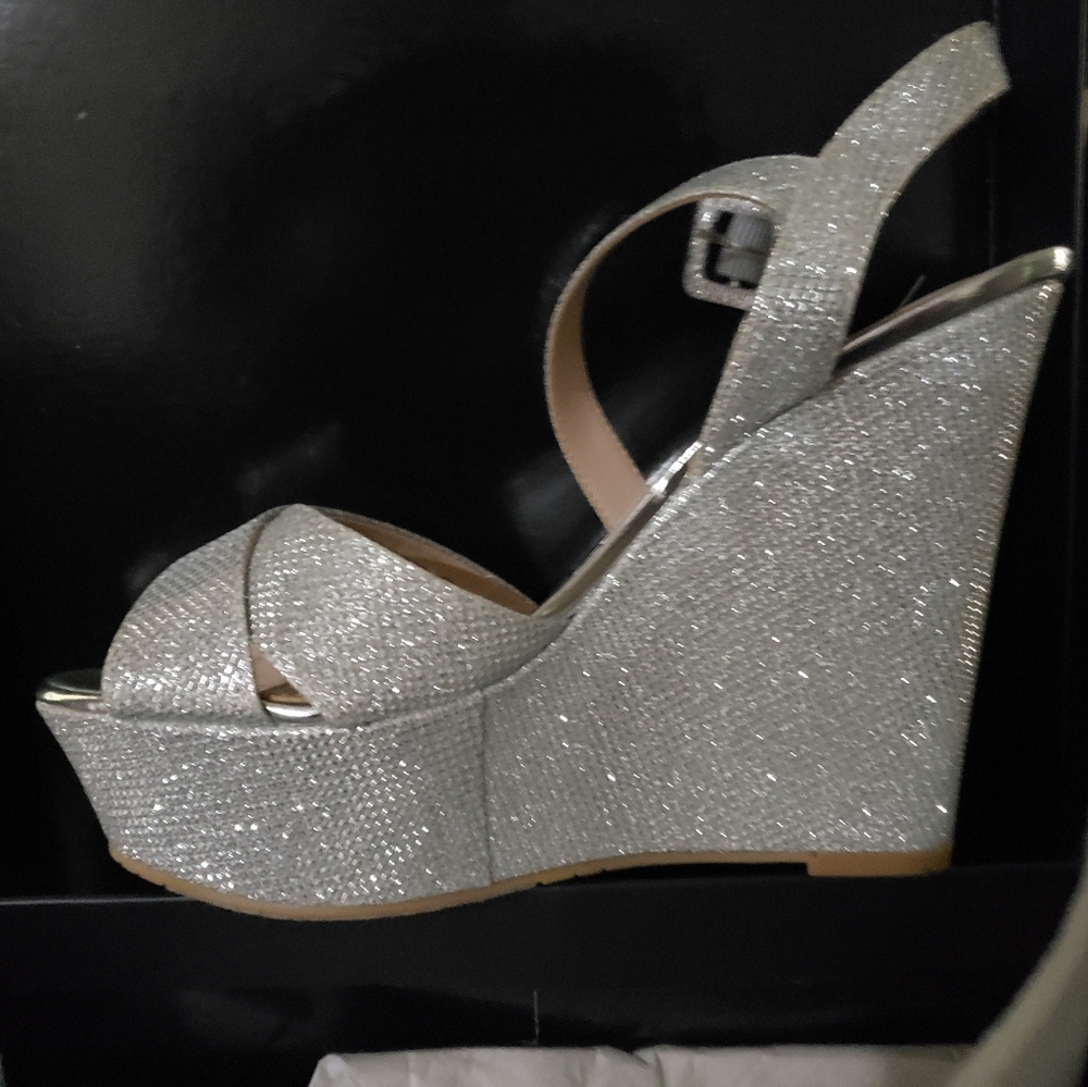 Nina 8.5 silver wedges